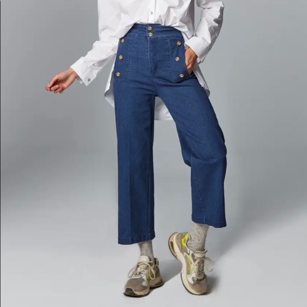 NWT Charlotte Slim Fit Denim Pants Size M Blue Stretch Skinny Ankle Casual